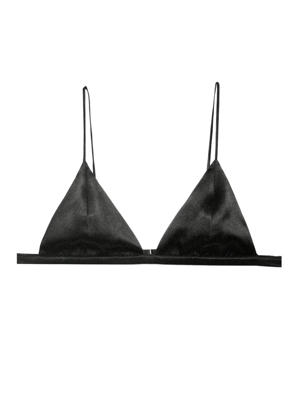 Fleur du Mal Black Satin Triangle Bralette